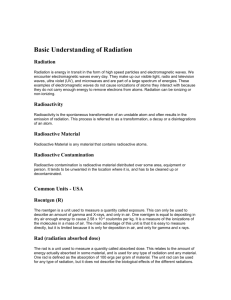 Radiation handout for units and dose