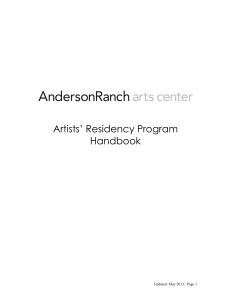 WHAT TO EXPECT - Anderson Ranch Arts Center