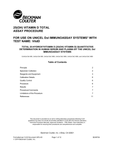 Vitamin D Total Laboratory Procedure CLSI