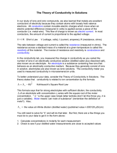 The theory of the conductivity in solutions: