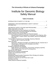 IGB Safety Manual - Carl R. Woese Institute for Genomic Biology