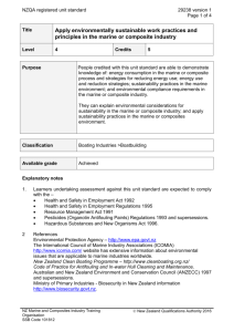 NZQA registered unit standard 29238 version 1 Page 1 of 4 Title
