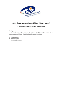 NYCI Communications Officer (4 day week)