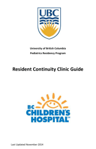 table of contents - UBC Pediatrics Residency Program