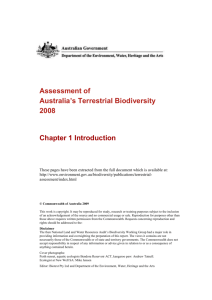 Chapter 1 Assessment of Australia`s Terrestrial Biodiversity 2008