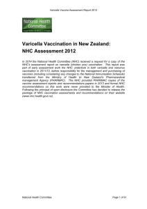 Varicella Vaccination assessment report