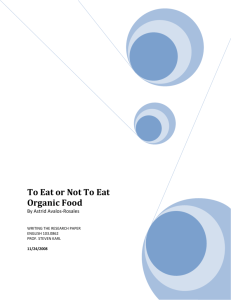 To Eat or Not To Eat Organic Food