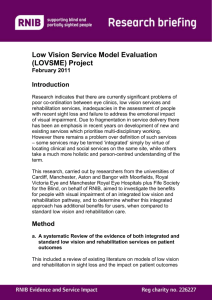 Low Vision Service Model Evaluation (LOVSME) Project