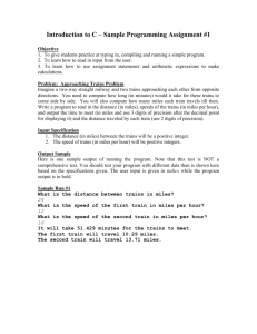 Introduction to C – Sample Programming Assignment #1