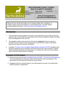 First Aid Training - Hertfordshire Grid for Learning