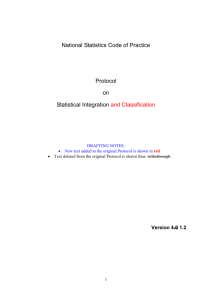 Protocol on Statistical Integration and Classification