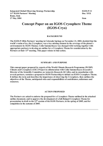 IGOS Cryosphere theme proposal