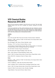 VCE Classical Studies Resources 2010-2014