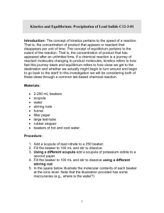 Kinetics and Equilibrium - Precipitation of Lead Iodide C12-3-01