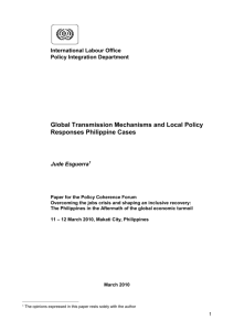 Global Transmission Mechanisms and Local Policy