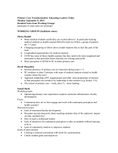Detailed Group Notes - Primary Care Leadership Academy