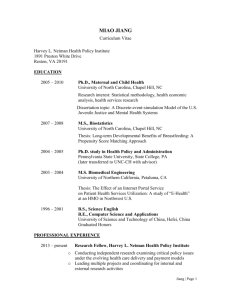 CV - Harvey L. Neiman Health Policy Institute