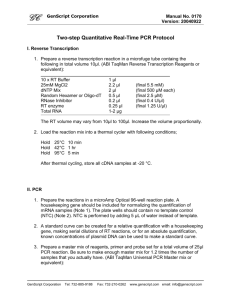 Two-step Quantitative RT-PCR Protocol