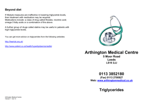 Triglycerides leaflet - Arthington Medical Centre