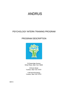PSYCHOLOGY INTERN TRAINING PROGRAM