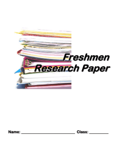 Freshman Research Paper: Ancient Greece/Mythology