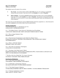 SOC 279 Midterm Review Sheet – Spring 2011