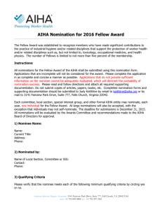 2016 Fellow Nomination Form - American Industrial Hygiene