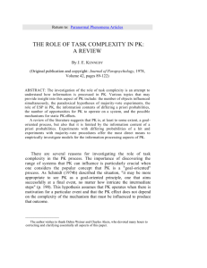The Role of Task Complexity it PK: A Review