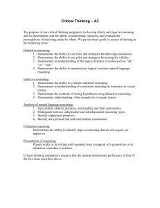 Upper Division Critical Thinking Across the Curriculum