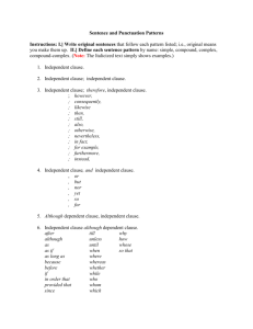 Sentence Punctuation Pattern Assignment