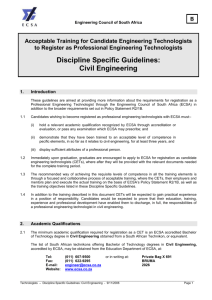 Discipline Specific Guidelines: Civil Engineering