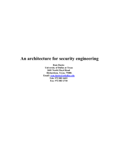 An architecture for security engineering