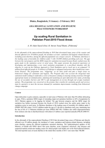 Up scaling Rural Sanitation in Pakistan Post-2010 Flood Areas