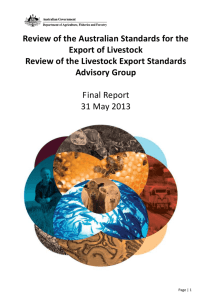 Review of the Australian Standards for the Export of Livestock and