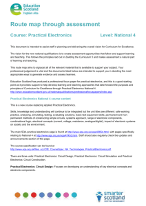 Practical Electronics National 4 Route Map