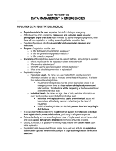 QUICK FACT SHEET ON DATA MANAGEMENT IN EMERGENCIES