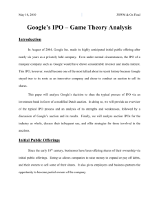 Google`s IPO – Game Theory Analysis