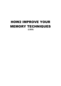 How2 improve your memory techniques