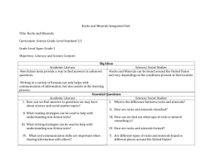 Rocks and Minerals - Department of Reading and Language Arts