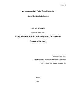 Recognition of Kosovo and recognition of Abkhazia Comparative study