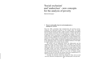 `Social exclusion` and `underclass` - new concepts for the analysis of