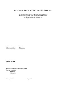 IT Security Risk Assessment template.