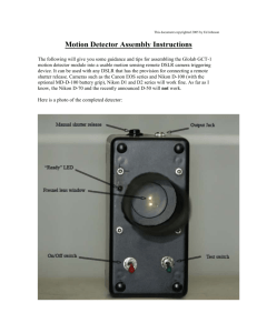 Motion Detector Assembly Tips