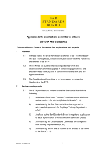 Review - Guidelines - Bar Standards Board