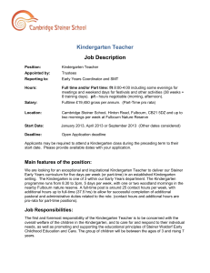 Kindergarten Teacher - Cambridge Steiner School