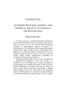 An Empire Restored: America and the Royal Society of London in
