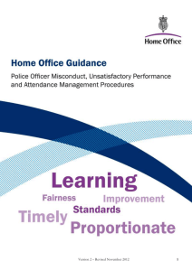 Home Office Guidance: Police Officer Misconduct