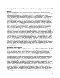 Neurocognitive Assessment of Concussion in the