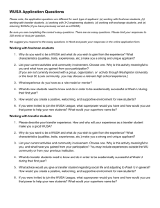 WUSA application essay questions 2015