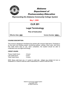 CLR 201 Legal Terminology